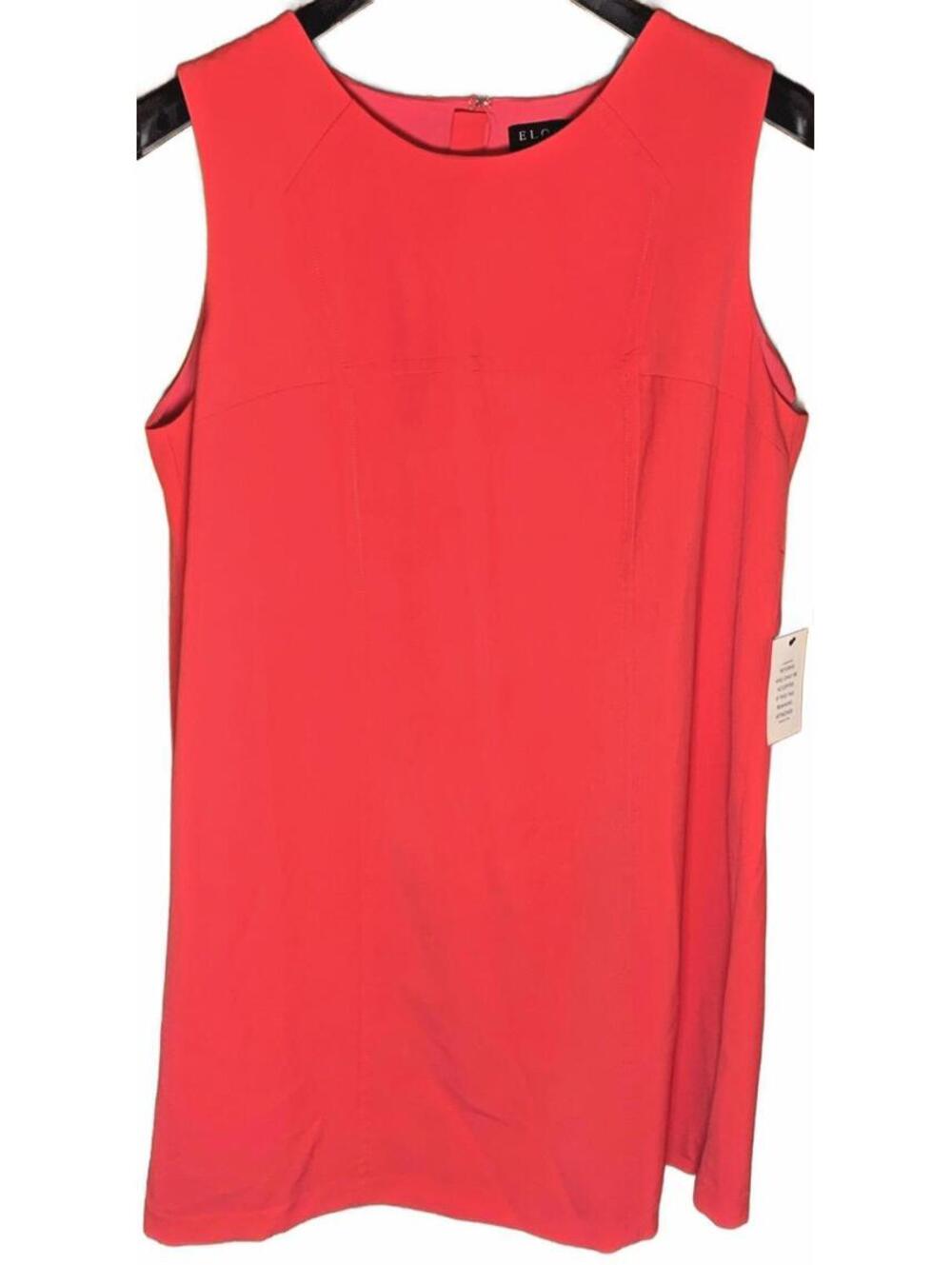 Eloquii Coral Pink Sheath Dress Women's Size 18 NWT Sleeveless Stretch
